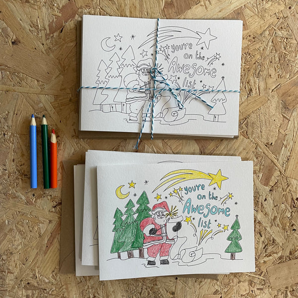 Colour-in Christmas Cards